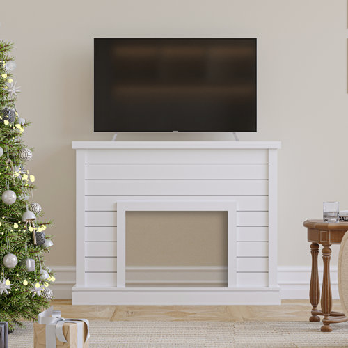 Gracie Oaks Marliene 47" Electric Fireplace Mantel Surround White
